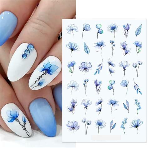 Nail Art Water Decals Stickers Transfers Spring Summer Pastel Etsy