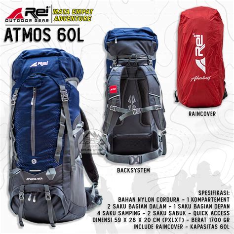 Jual TAS RANSEL GUNUNG CARRIER ATMOS 60 LITER AREI OUTDOORGEAR ORIGINAL