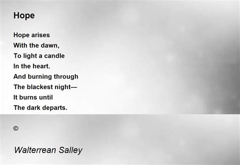 Hope Hope Poem By Walterrean Salley