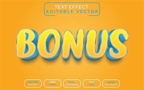 Bonus 3d Effet De Texte Eps Fichier Vectoriel Vecteur Premium