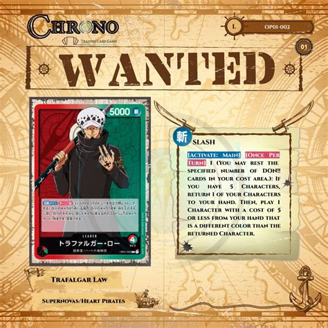 Op Trafalgar Law Leader One Piece Tcg Single Chrono Tcg