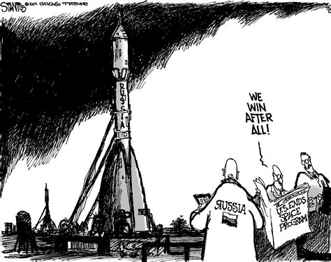 Space Race Political Cartoon