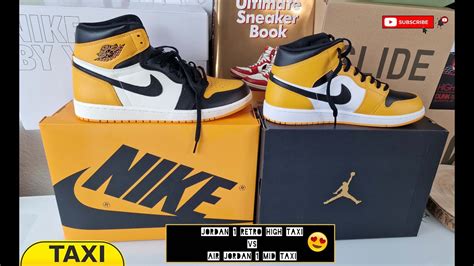 Jordan Retro High Taxi Vs Air Jordan Mid Taxi Youtube