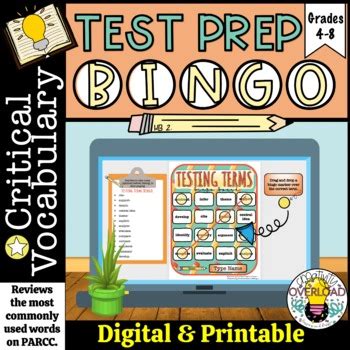 Test Prep BINGO Standardize Test Prep Vocabulary TpT