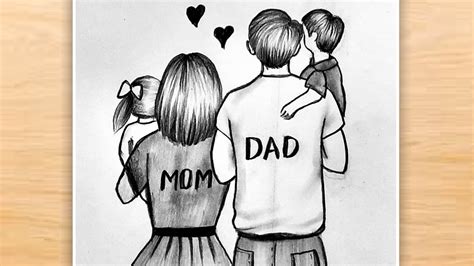 Mom Dad Drawing Easy Step By Step Mom Dad Drawing Easy Pencil Drawing How To Draw Mom Dad