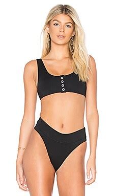 Kendall Kylie X Revolve Button Front Bikini Top In Black Revolve