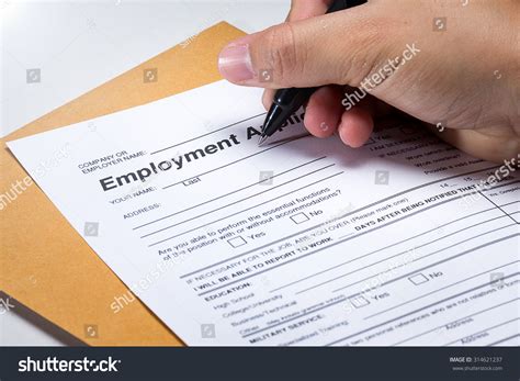 Completing Job Application Form Focus On Foto Stok 314621237 Shutterstock