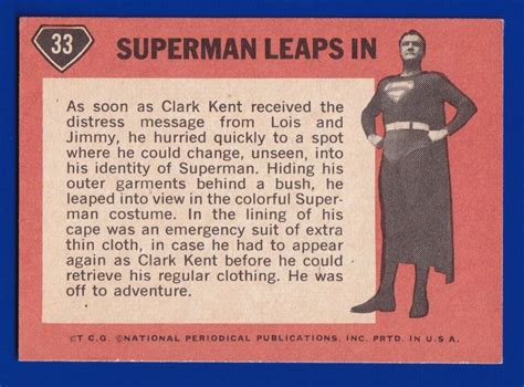 Superman Leaps In 1966 Topps Superman 33 Excellent No Creases Ebay