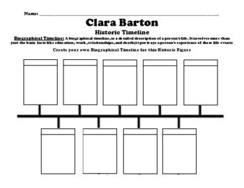 Clara Barton Timeline Worksheet by BAC Education | TPT