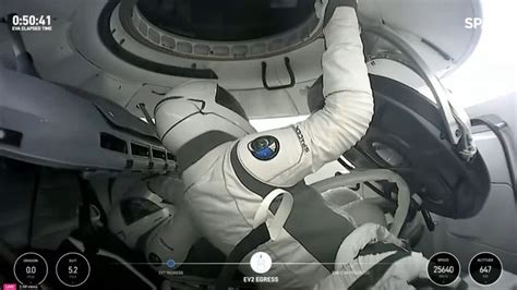 Pictures From The First Ever Private Spacewalk Us News Sky News