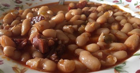 Guiso de alubias de bote con chorizo y jamón Receta de marina Cookpad