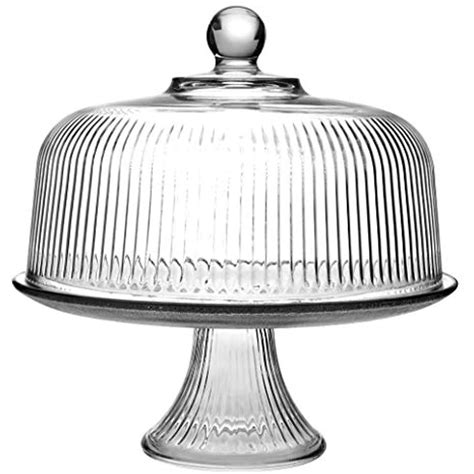 Anchor Hocking L Ribbed Dome Cake Set Crystal Ct S