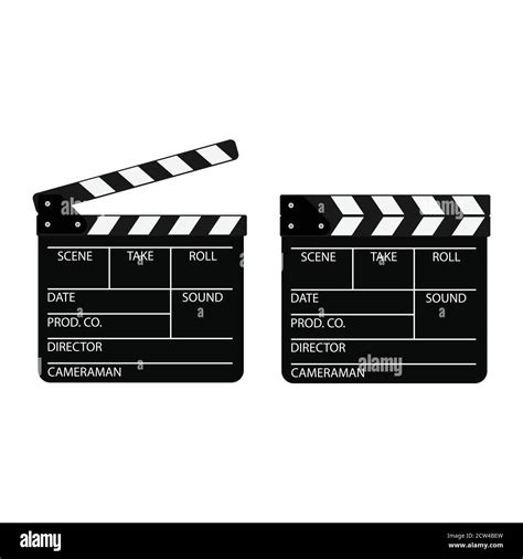 Film Clappers Boards Isolated On White Background Blank Movie Cinema