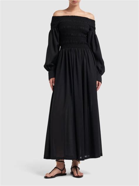 Manu Off The Shoulder Wool Midi Dress Max Mara Women Luisaviaroma