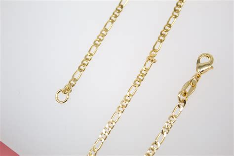 K Gold Filled Mm Figaro Chain For Wholesale Necklace Dainty Etsy Uk