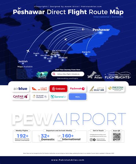 Peshawar Flights Route Map By Assam Artist And Pakistan Atlas