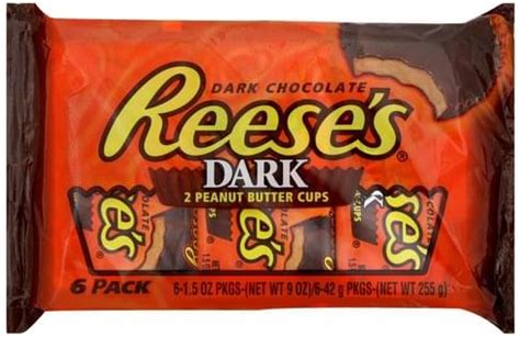 Reeses Dark Chocolate Peanut Butter Cups - 6 ea, Nutrition Information ...