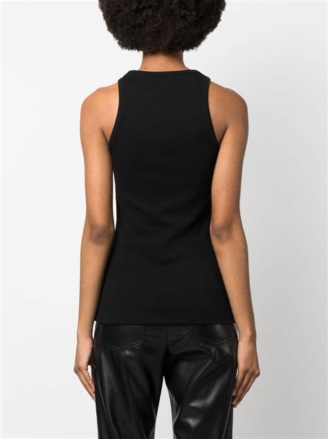 MSGM Cut Out Fine Ribbed Tank Top Farfetch