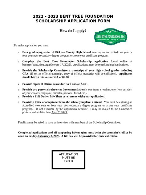 Bent Tree Tennis Community Scholarship Application 2021 Pickenshigh