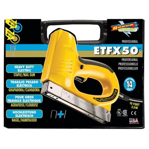 Arrow Fastener Etfx50 Etfx50 Tm Machine Electric Pro Heavy Duty Staple And Nail Gun