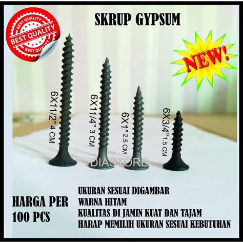 Jual Pcs Sekrup Gypsum Ukuran X X X X Sekrup