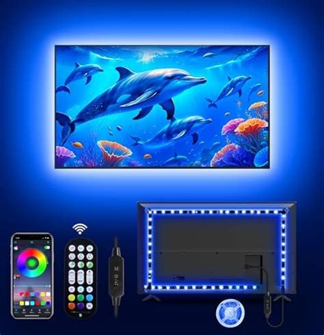 Amazon.com: KeShu TV Led Lights,13ft Led Lights for TV 43-55 inch TV Led Backlight RGB Led Strip ...