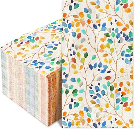 Amazon Anydesign Pcs Colorful Leaves Guest Napkins Watercolor