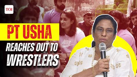 Ioa Chief Pt Usha Meets Protesting Wrestlers At Delhis Jantar Mantar Promises Justice