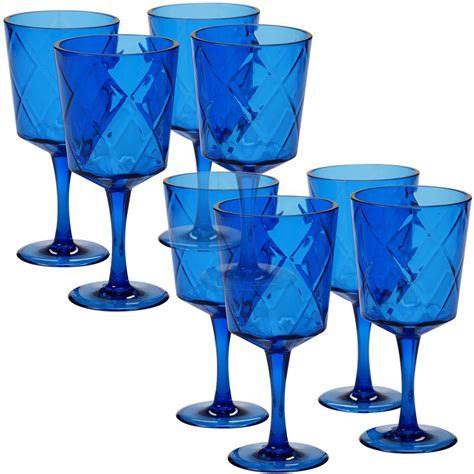 Certified International 8 Piece 13 Oz Cobalt Blue Acrylic Goblet Glass 20423set8 The Home Depot