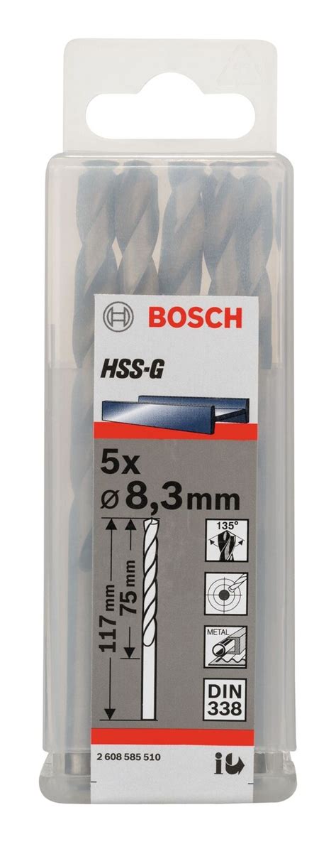 Bosch Zubehör HSS G DIN 338 Metallbohrer 8 3 x 75 x 117 mm