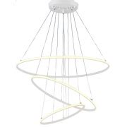 Lustre Pendente 3 Aneis Branco Inverse LED 100W 3000K Bivolt Paris Luz