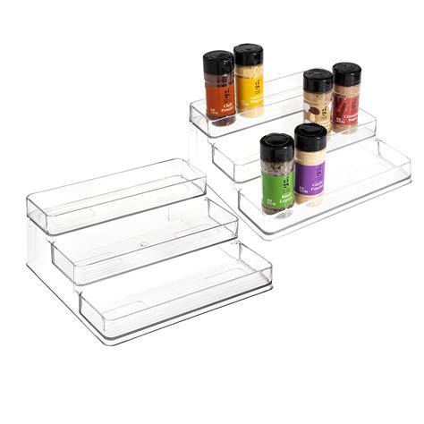 Buy Simplemade Clear Spice Rack Pack Three Tiered Shelf Countertop