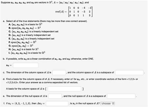 Solved Suppose A1 A2 A3 A4 And A5 Are Vectors In Chegg