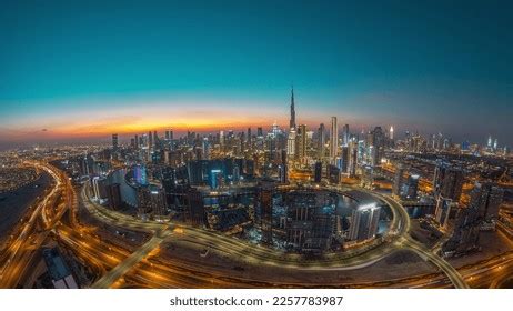 Panoramic Skyline Dubai Business Bay Downtown Stock Photo 2280775877 ...