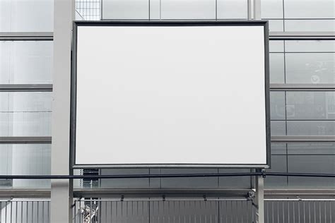 Front View Billboard Frame Installed In Hall Mockup Free Download