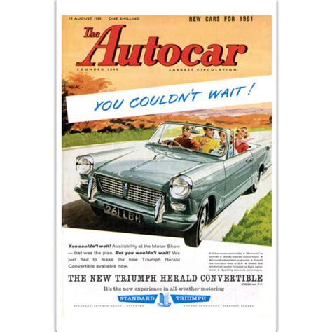 Triumph Herald Convertible Art Poster Great British Car Journey