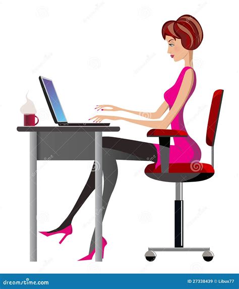 Clipart girl at desk