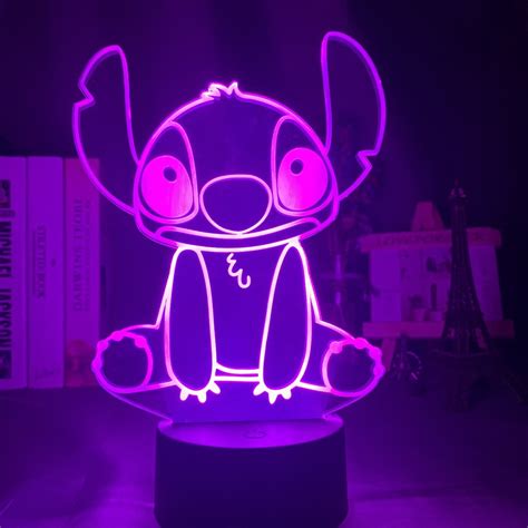 Stitch Table Lamp Anime Peripheral Cartoon Gift Remote Control Touch 3d Small Night Lamp - Buy ...