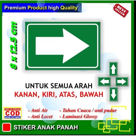 Jual Stiker Arah Panah Kiri Kanan Atas Bawah Sticker Ketertiban