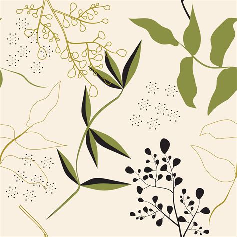 Abstract Line Leaves Print Seamless Pattern Vector Art At Vecteezy