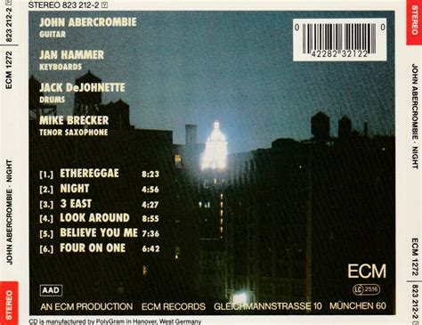 John Abercrombie ‎ Night Cd