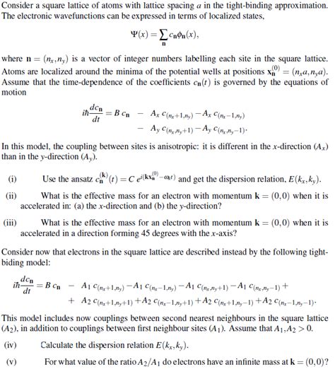 Consider A Square Lattice Of Atoms With Lattice Chegg