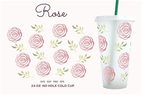 Starbucks Roses Wrap Svg Cold Cup Oz Flowers Coffee Cup