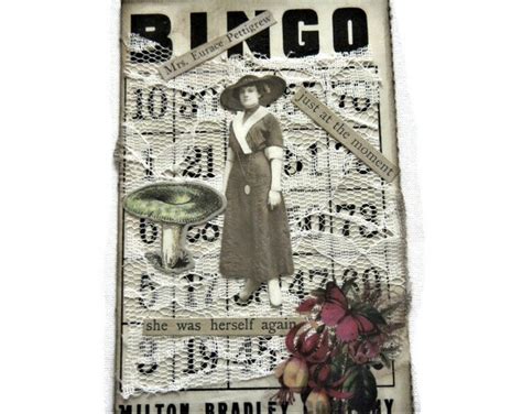 Mrs Pettigrewaltered Vintage Bingo Cardjournal Supplymixed Media Etsy