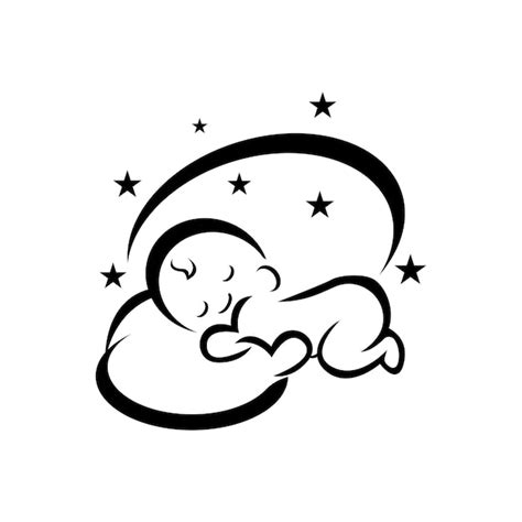 Premium Vector Cute Sleeping Baby Icon Logo Vector Design Illustration