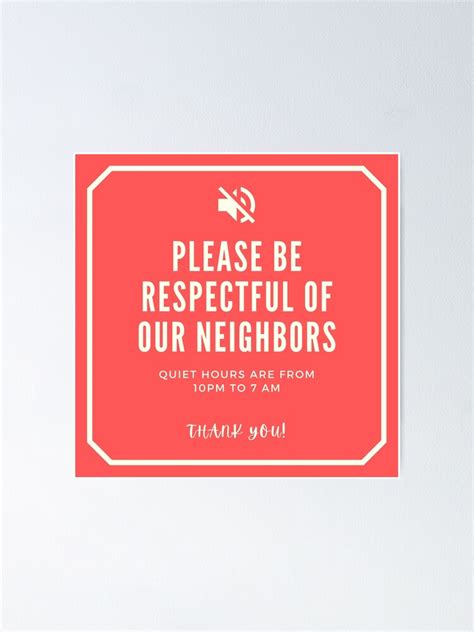 "Quiet Hours Sign - Red" Poster for Sale by Pelof | Redbubble