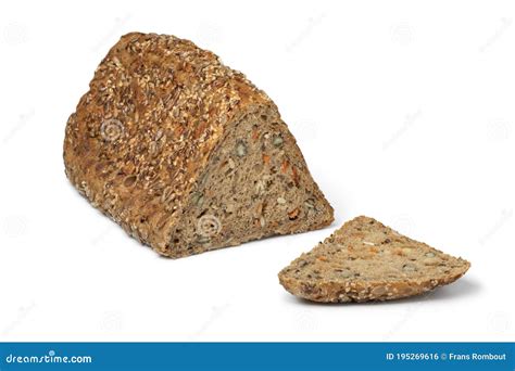 Fresh Triangle Loaf Of German Healthy Rye Seed Bread Stock Photo