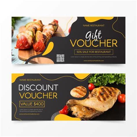 Food T Voucher Design Template Vector Free Download