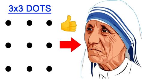 Turn 9 Dots Into Mother Teresa Drawing Outline Easy How To Draw