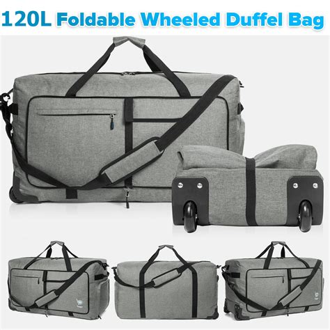 Bago Rolling Duffle Bag With Wheels 31 120l Foldable Weekender Bag Waterproof Travel Duffel